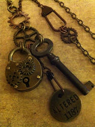 Lock and Key Steampunk Necklace