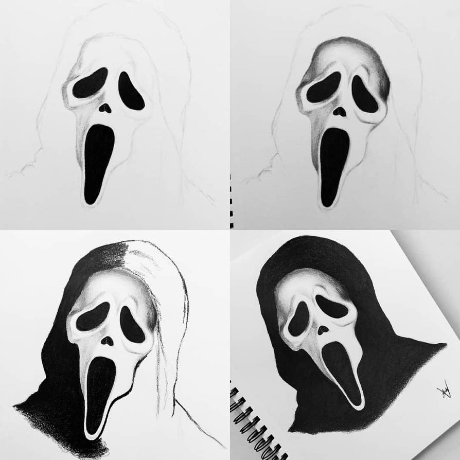 ghost face drawing tutorial