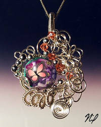 Wire Wrap Clay Bead Pendant