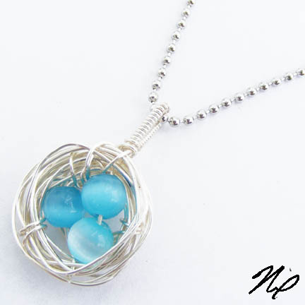 Blue Nest Egg Pendant