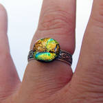 Fused Dichroic Glass Ring by Create-A-Pendant