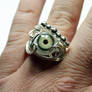 Glass Eyeball Wire Wrap Ring