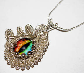 Rainbow Taxidermy Rainbow Glass Eye Pendant