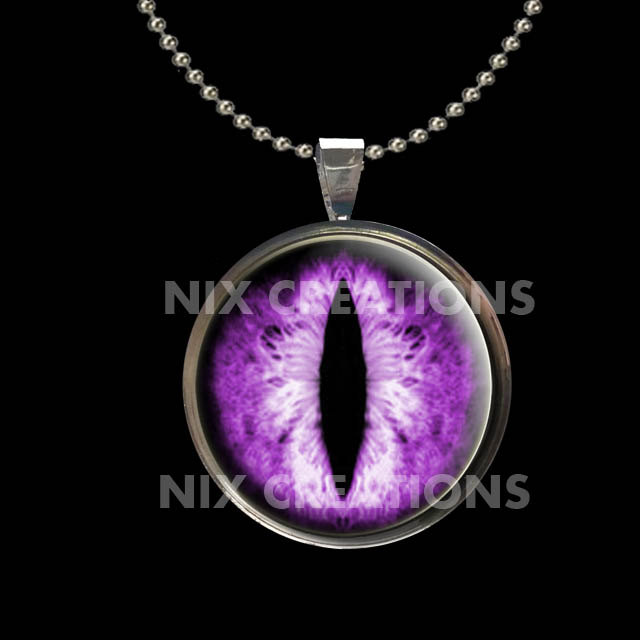 Purple Dragon Glass Eye Pendant