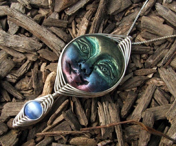 Wire Wrap Moon Goddess Pendant