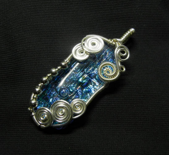 Wire Wrap Fused Glass Pendant