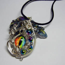 Rainbow Glass Dragon Eye Pendant