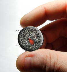 Glass Dragon Cabochon for Pendants and Jewelry