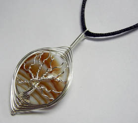 Herringbone Wire Wrap Tree of Life Pendant