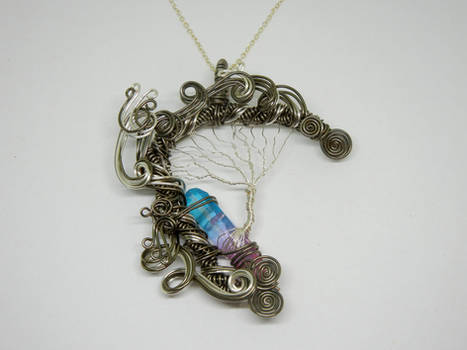 Wire Wrap Tree of Life Crystal Pendant