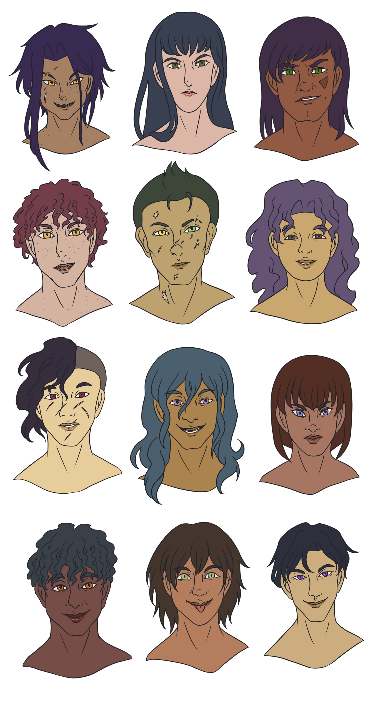 OC headshots (part one of ??) by NaterGator on DeviantArt