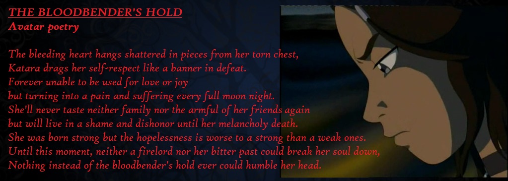 The Bloodbender's hold (Avatar poetry)