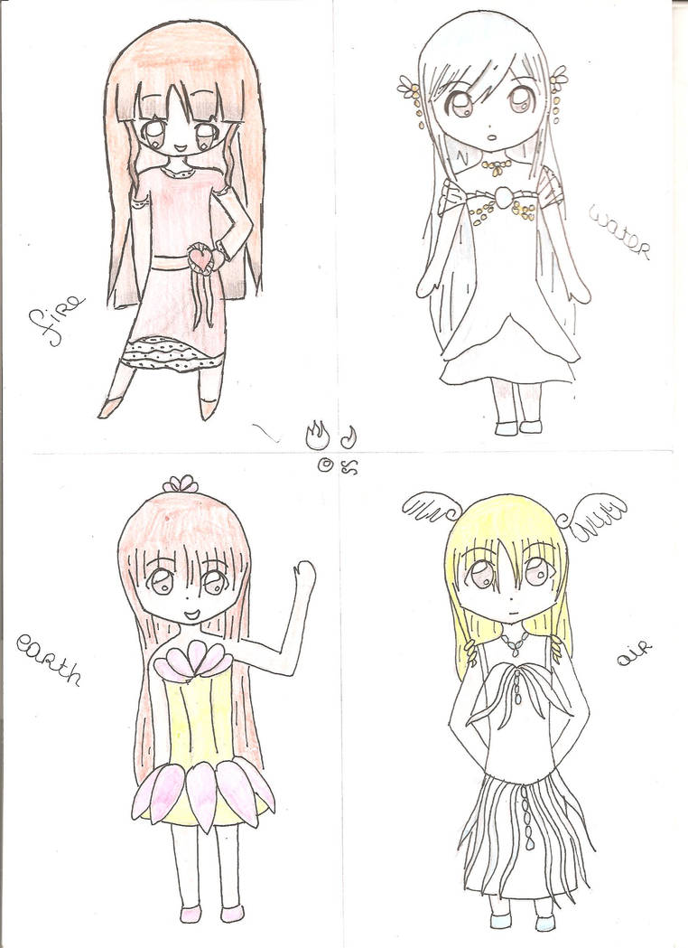 Chibis 4 Elements by onyss on DeviantArt
