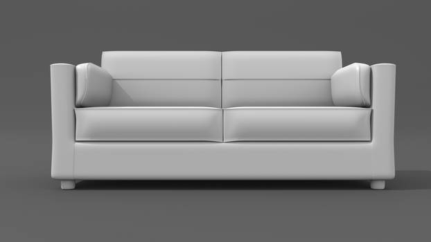 Unsculpted, Untextured Sofa 3D Model