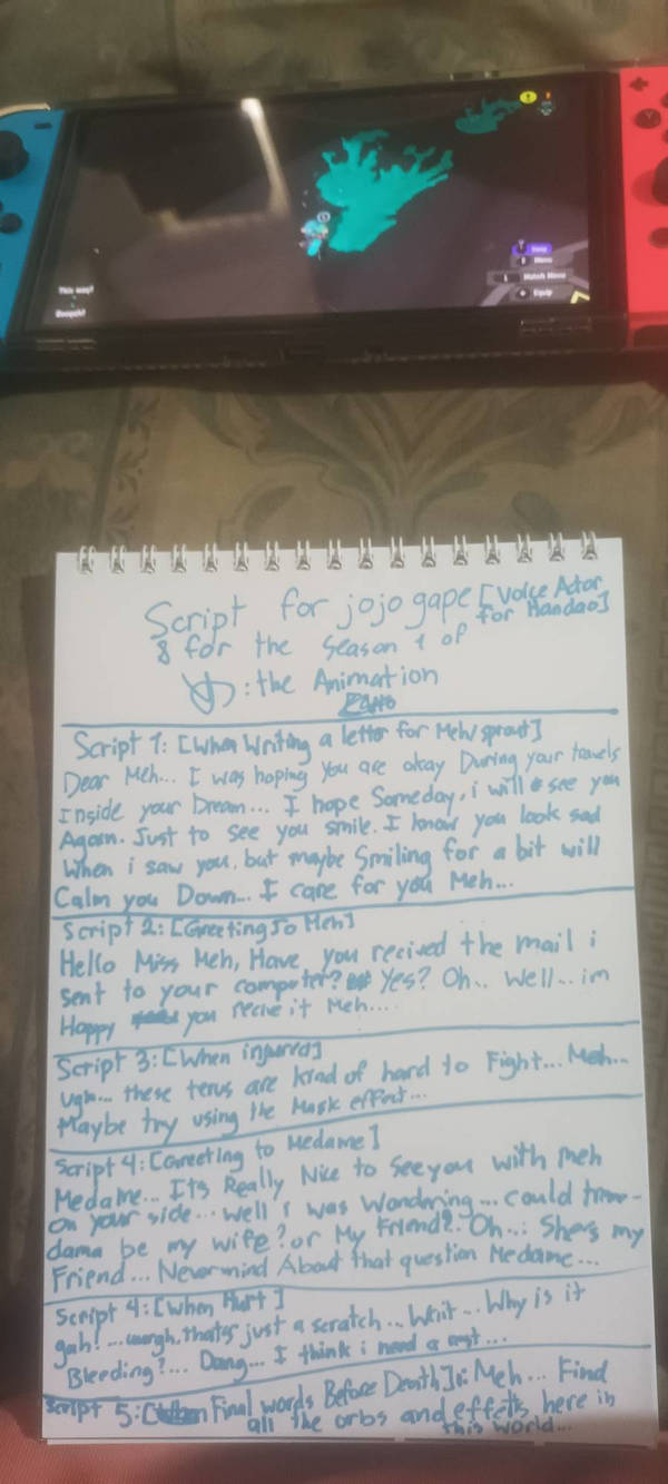 Some random script for jojogape by ThatLazyArtist657 on DeviantArt