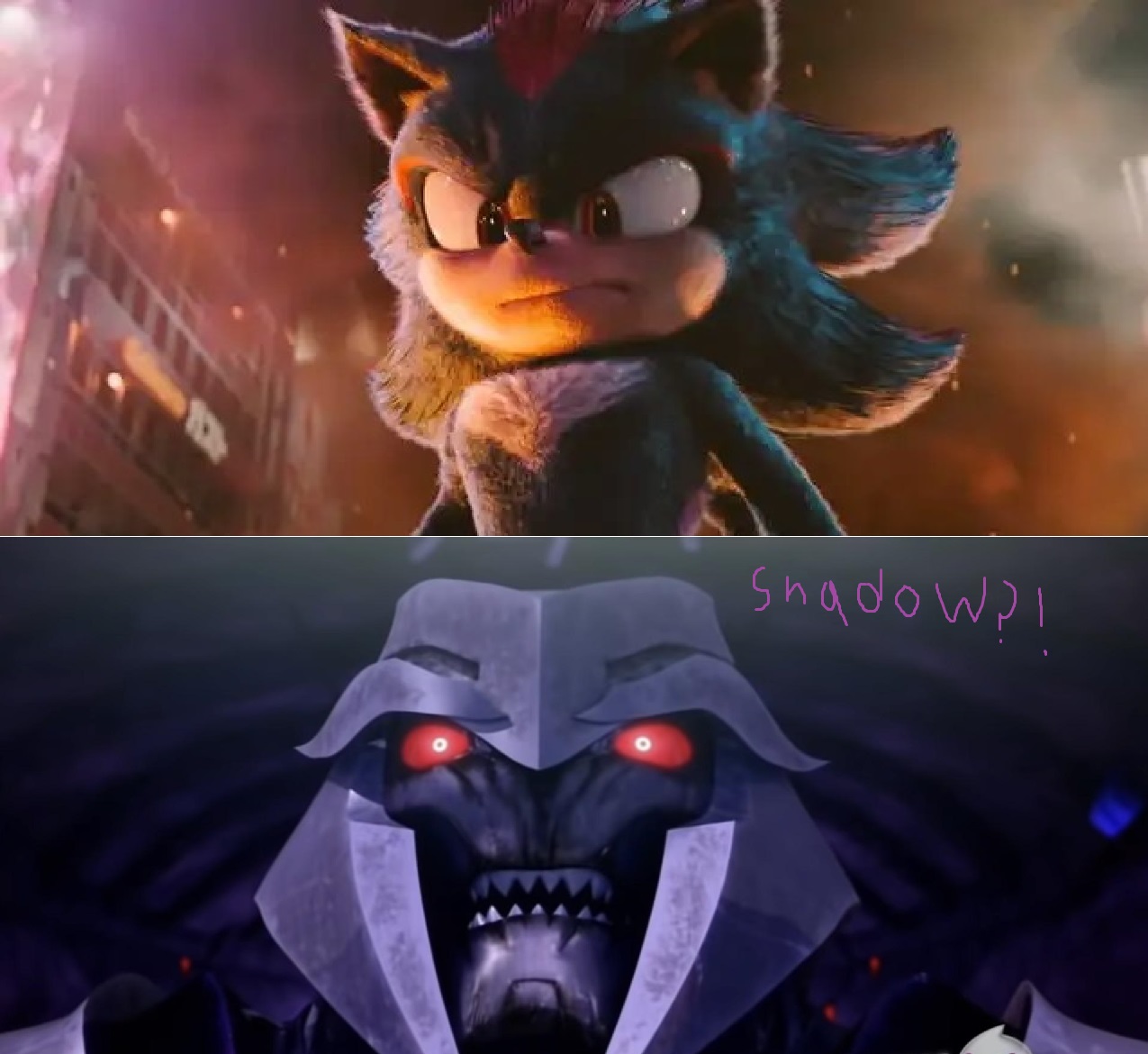 Megatron shocked at Shadow by destroyprime on DeviantArt