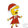 Lisa Simpson wearing a Christmas dress 