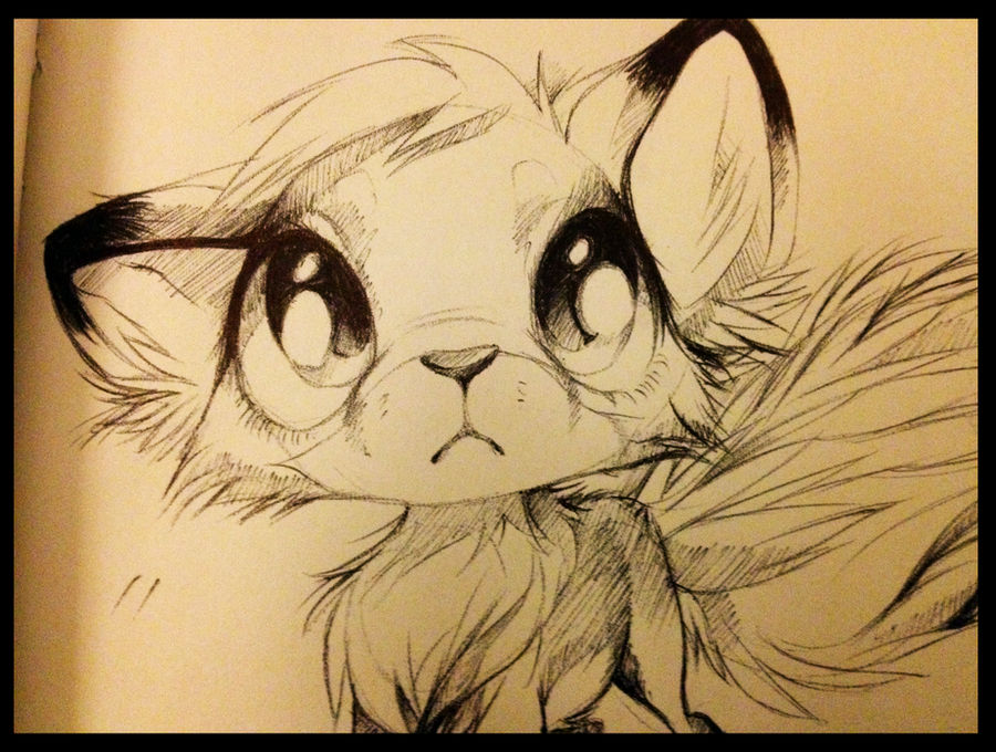 Chibi Fox - biro drawing