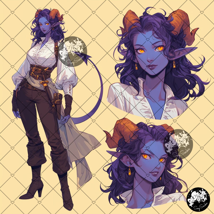 (OPEN) BG3 Tiefling AI Adopt 103 by SoySocks on DeviantArt