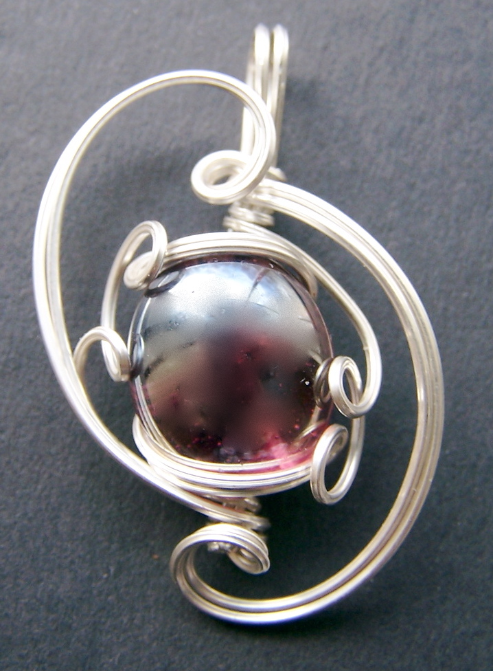 Glass Orb Sculpted Pendant