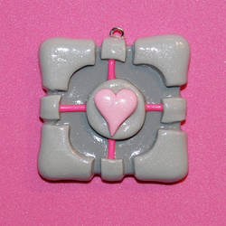 Companion Cube Flat Necklace