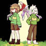 asriel and chara doing normal children activities