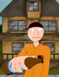 Kevin getting a drink