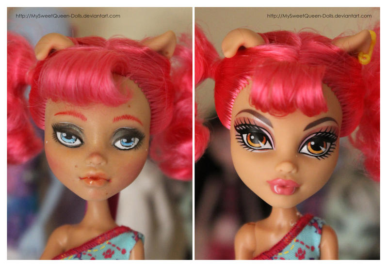 Repainting VS Factory Makeup: Howleen Wolf II by MySweetQueen-Dolls