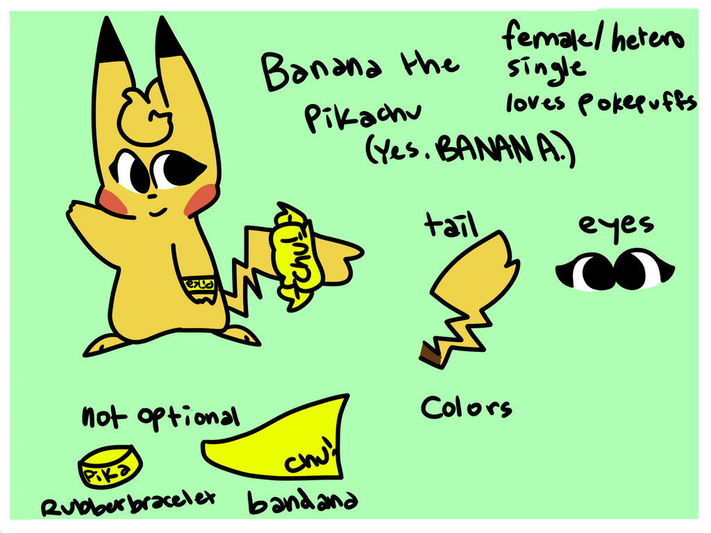 Banana the pikachu ref by funkypikachuz on DeviantArt