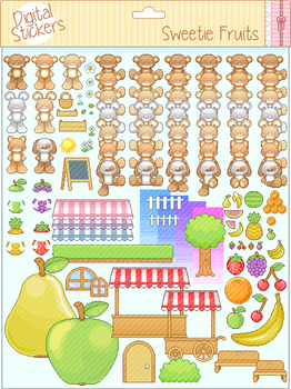 Digital Stickers: Sweetie Fruits