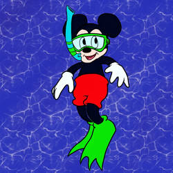 Mickey Mouse Swimming