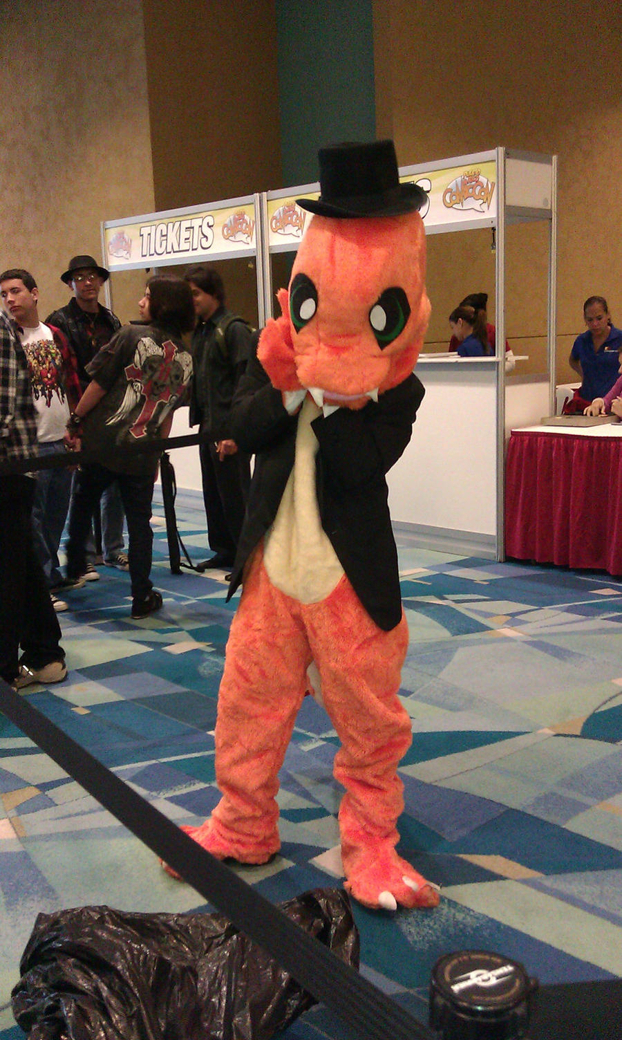 Charmander-in-a-tux cosplay