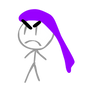 Angry purple girl with wind hair