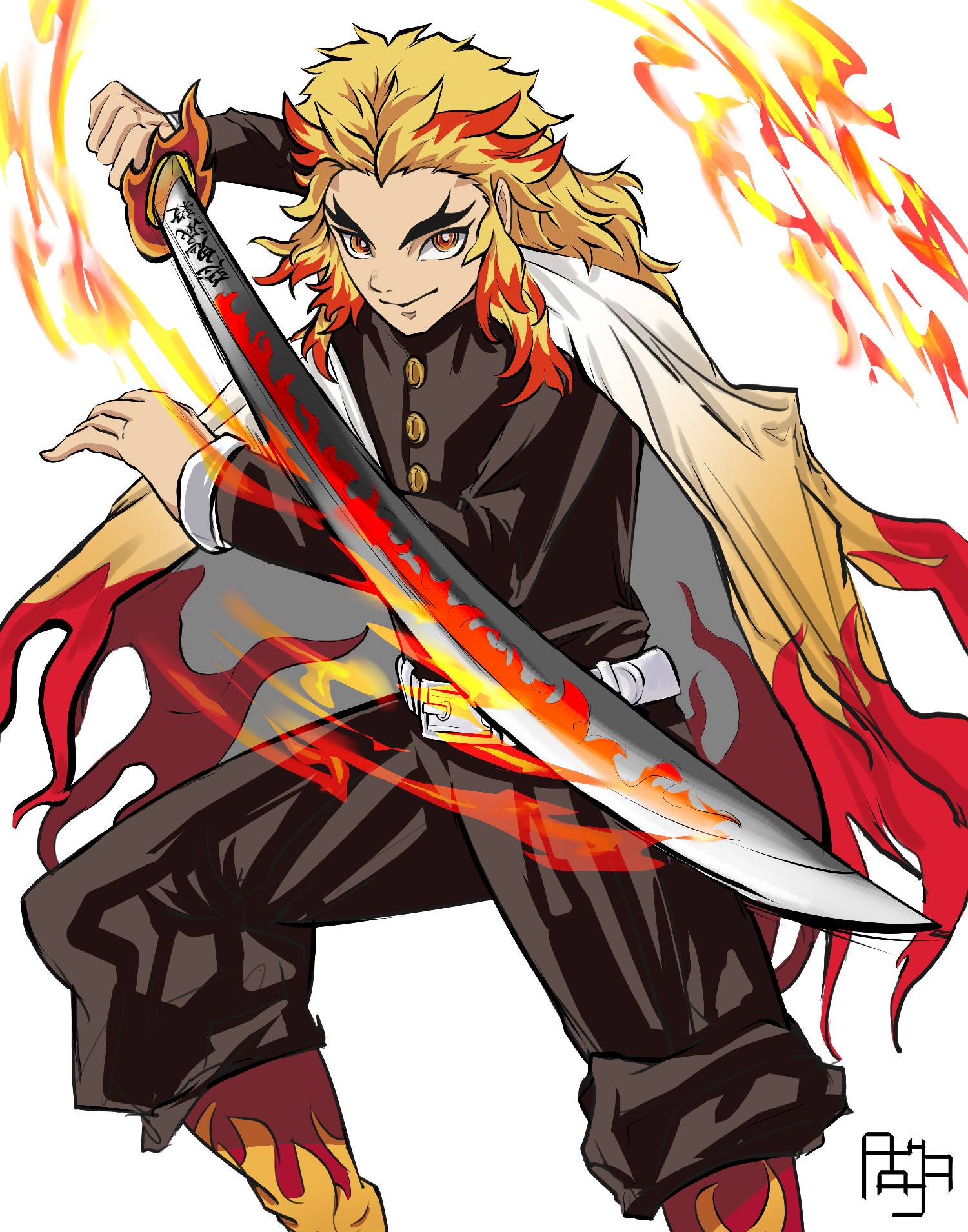 Fire Hashira Kyojuro Rengoku by MCAshe on DeviantArt