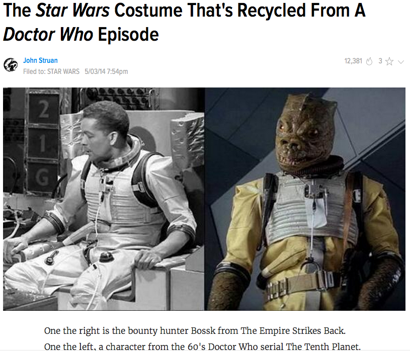 Bossk's Fashion Statement Isn't His Own