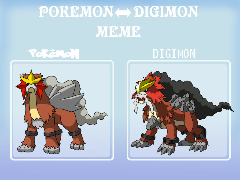 Entei Ran Meme Poke Digi Meme Entei by BatterymanAAA on DeviantArt
