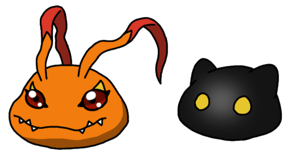 Botamon and NetsuKoromon by BatterymanAAA on DeviantArt