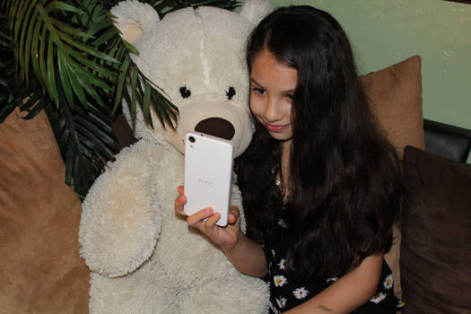 Selfie With Her Bear