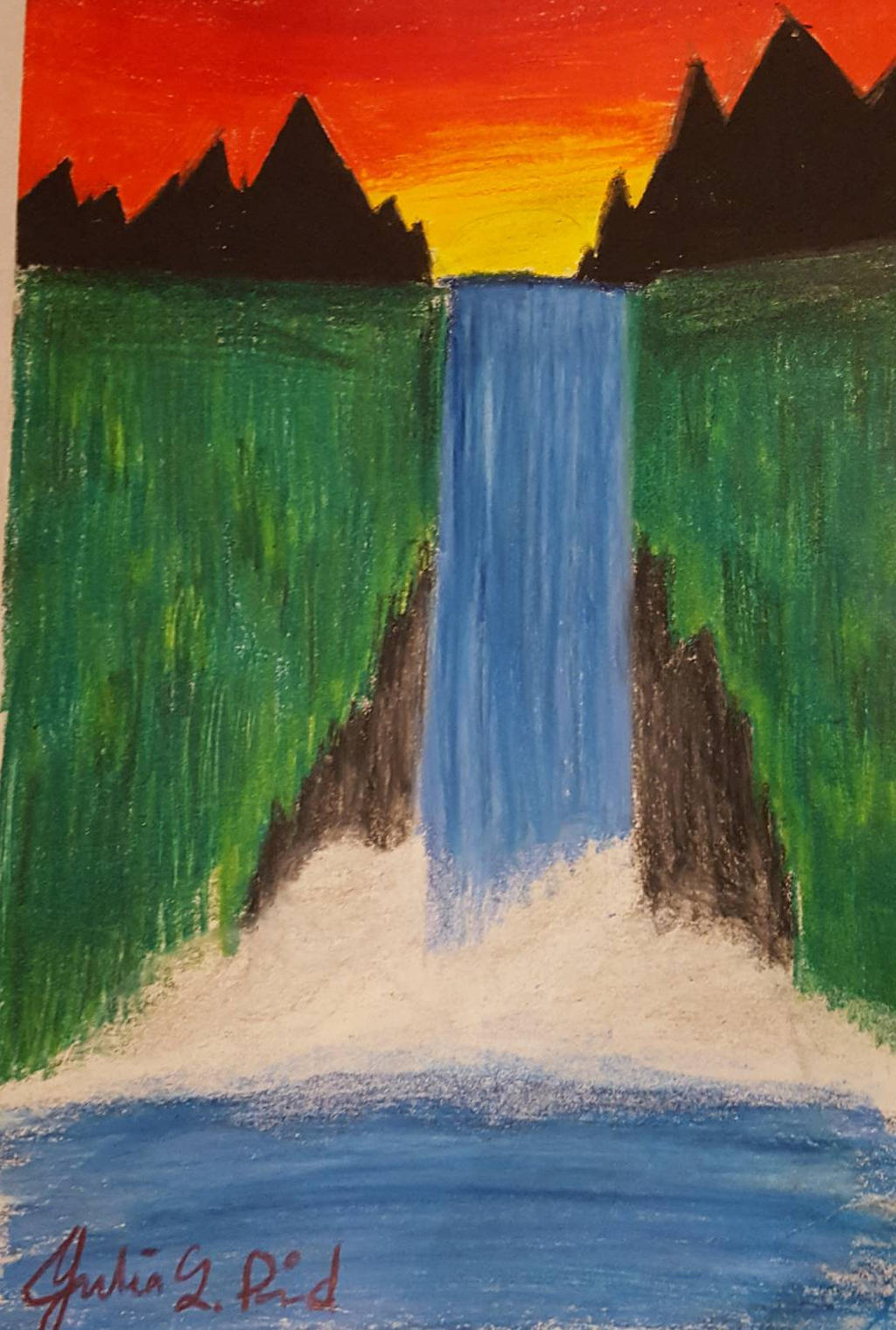 Nature Drawing 3- Waterfall by JulesintheRain on DeviantArt
