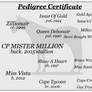 Rich Pedigree Certificate