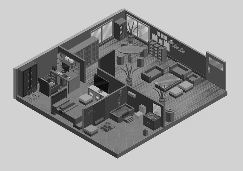 Isometric Study Room Isometric room study by ToThuan on DeviantArt