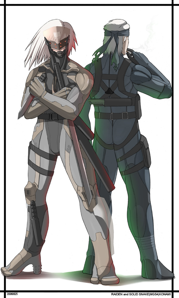 raiden and snake.mgs4.konami