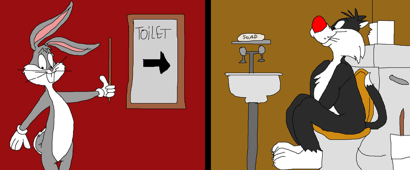Toilet Simon Rabbit Sylvester's toilet lesson by TomArmstrong20 on DeviantArt