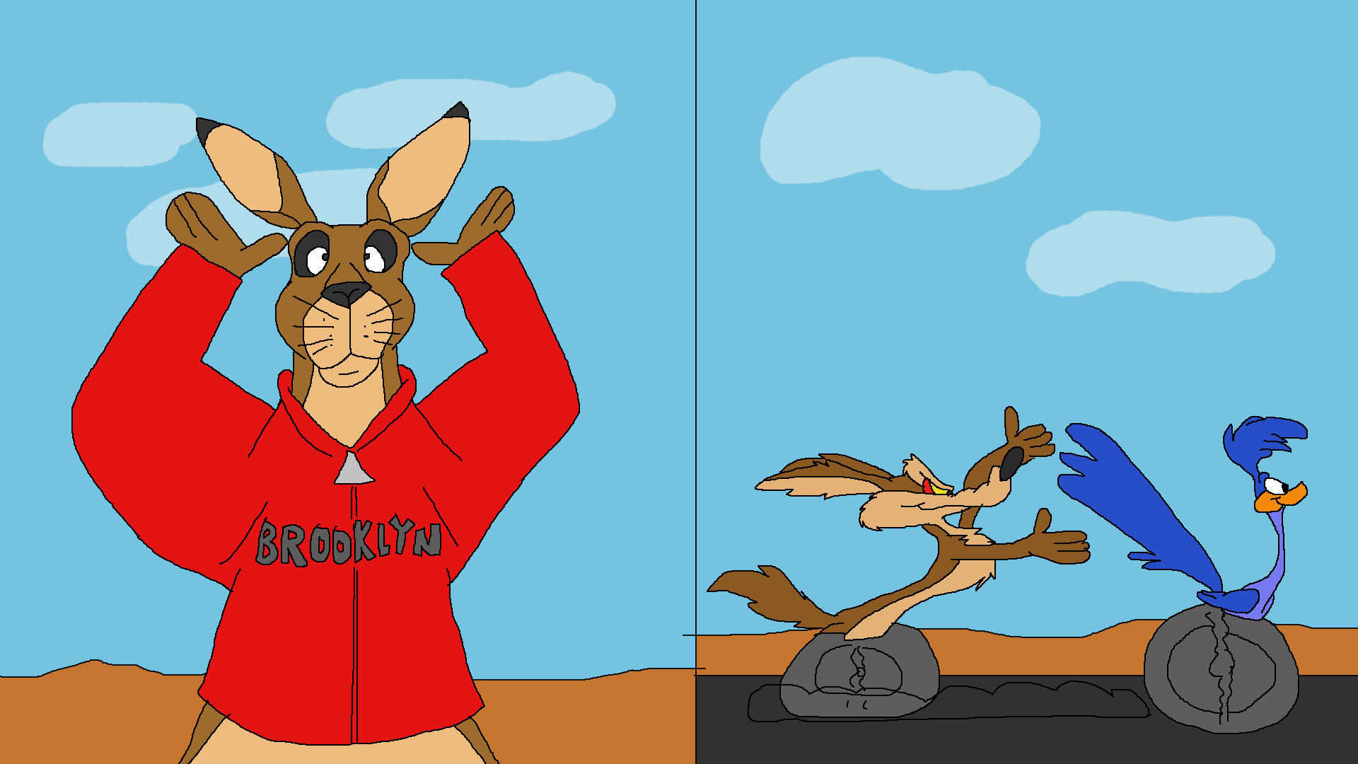 Jackie Legs watches Wile E chasing Road Runner by TomArmstrong20 on  DeviantArt