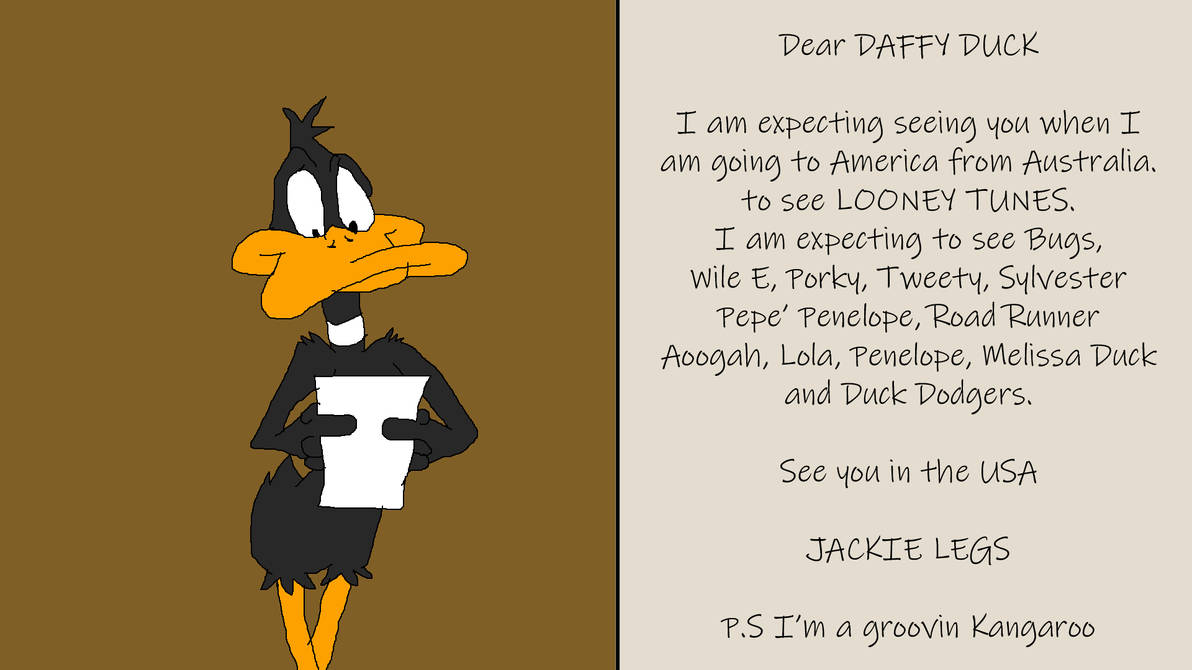 Daffy's letter from Jackie Legs by TomArmstrong20 on DeviantArt