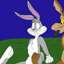 Wile E and Bugs on the grass