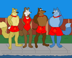 Road Rovers with swimming outfit