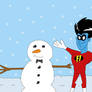 Freakazoid built a snowman