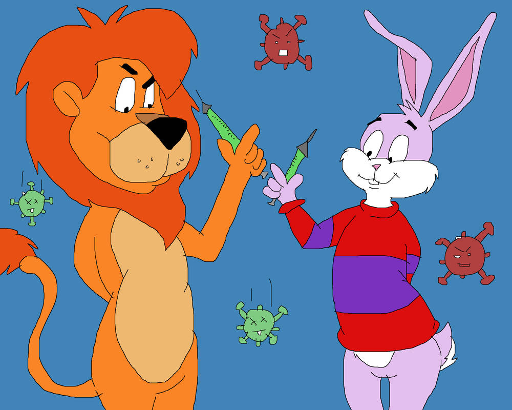 Reader Rabbit and Sam the Lion fighting with Covid by TomArmstrong20 on ...