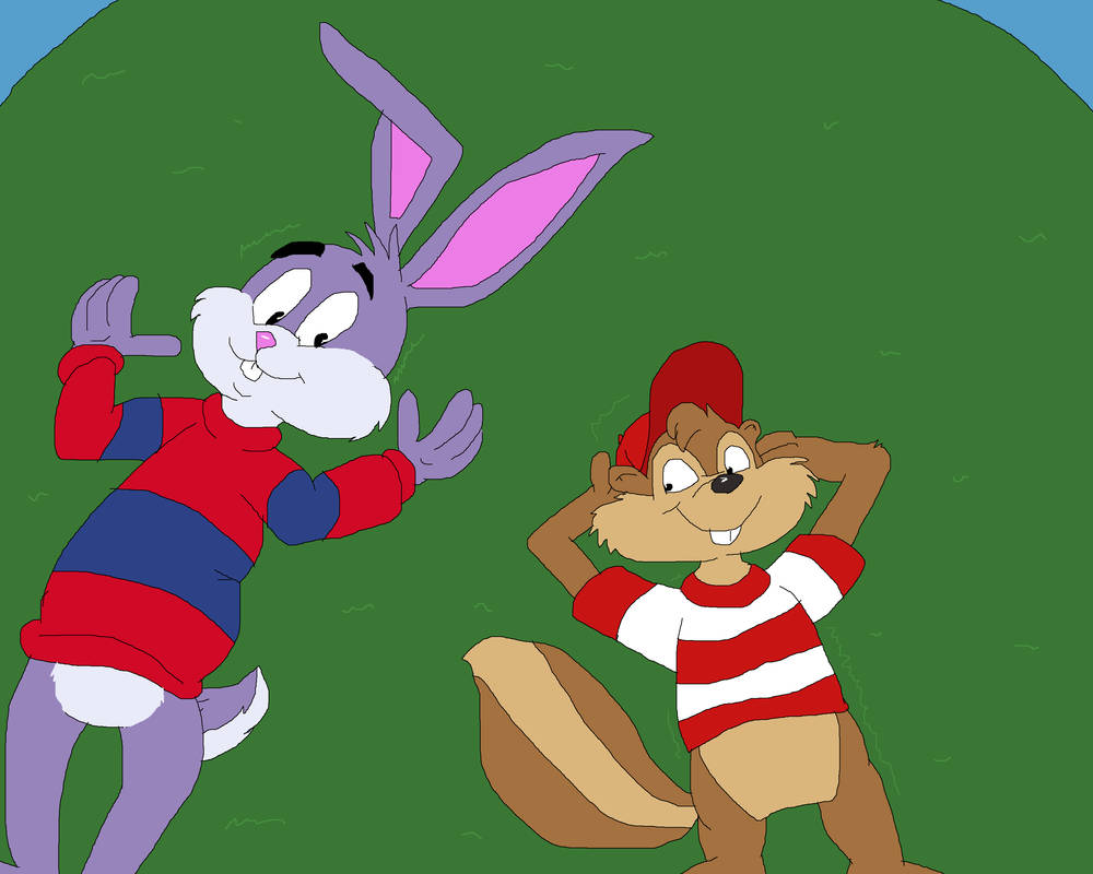Reader Rabbit and Charlie Chipmunk on grass by TomArmstrong20 on DeviantArt